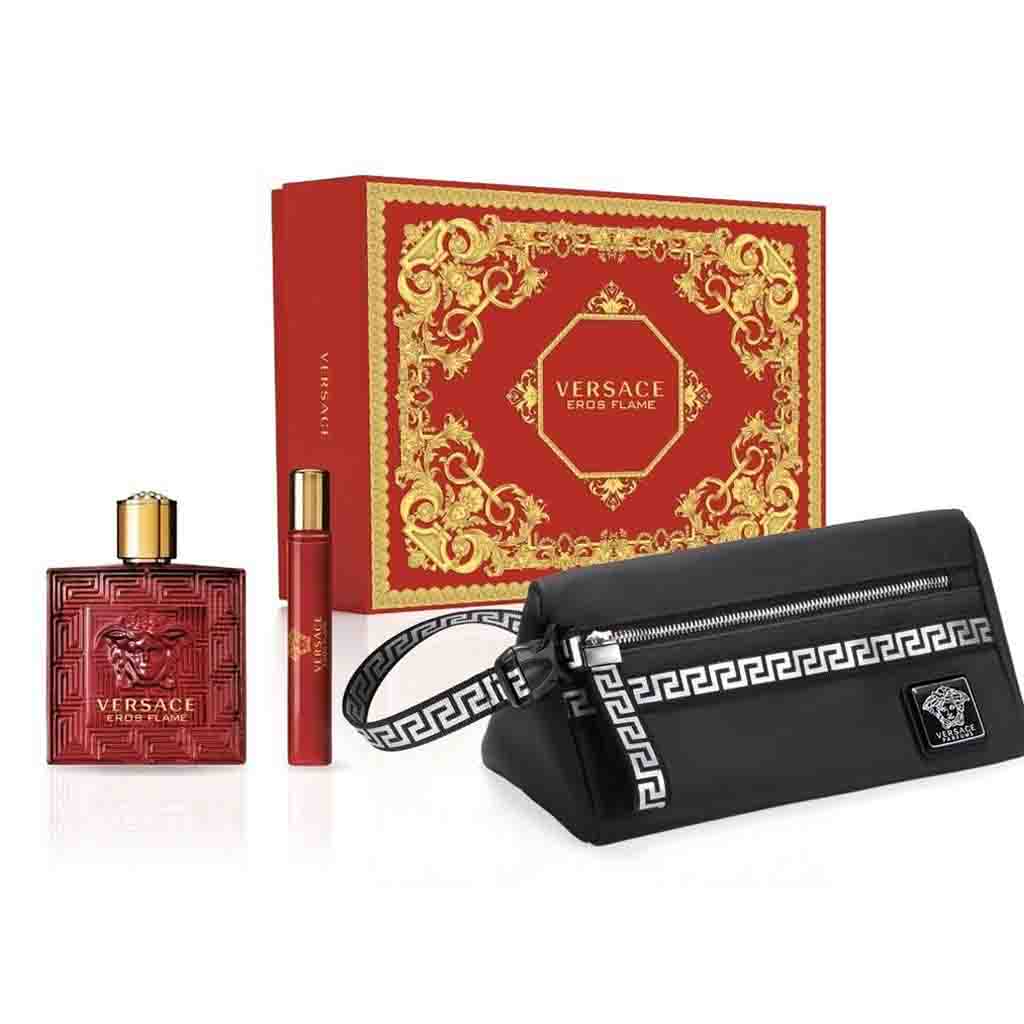 Versace Eros Flame Set 100ML EDP + 10ML EDP + Bag